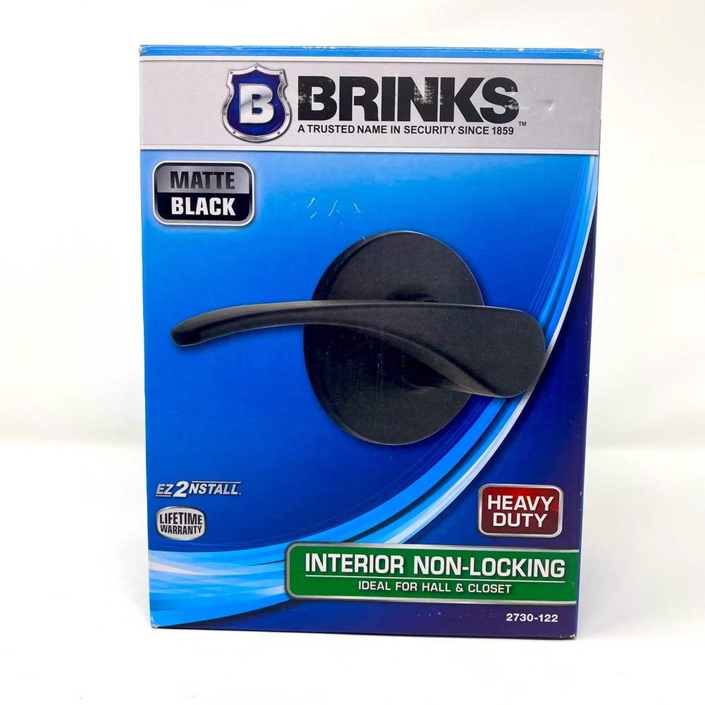 Brinks Heavy Duty Interior Non-Locking Hall /Closet Lever -Matte Black #2730-122